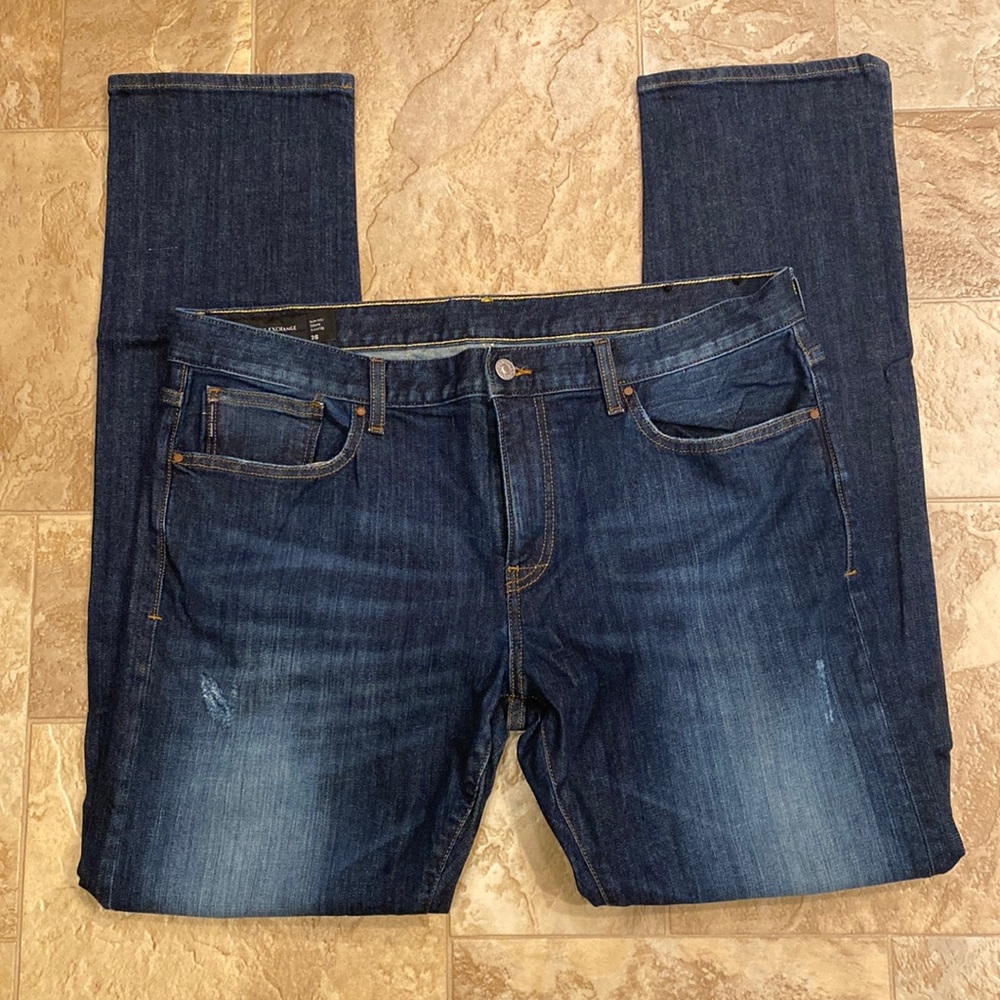 Armani Exchange Mens Dark Blue Jeans